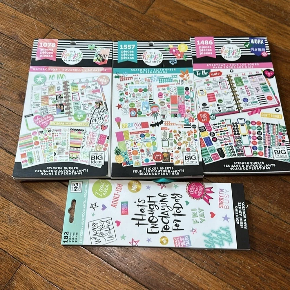The Happy Planner Lot - Stickers, Accessories and Storage Box